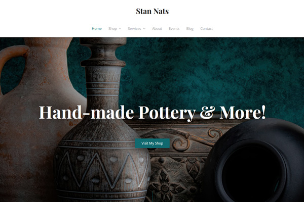 Screenshot of "Space and Air" SellYourArt template.